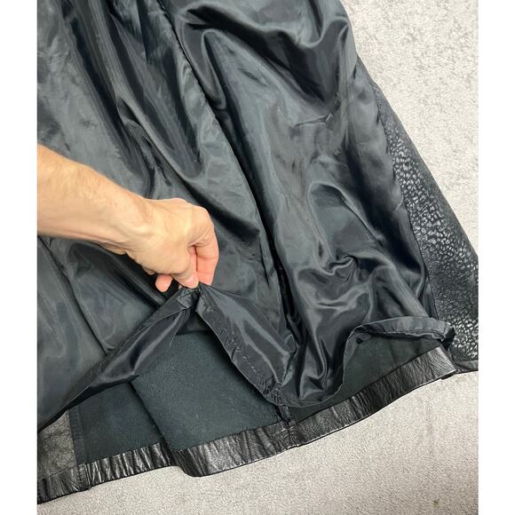 Vintage Roberta Di Castelli Leather Coat Womens Medium Long Mob Wife Matrix 90s - Picture 15 of 15